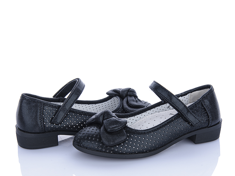 Туфли CrossOpt (31-36) D105 black (лето)