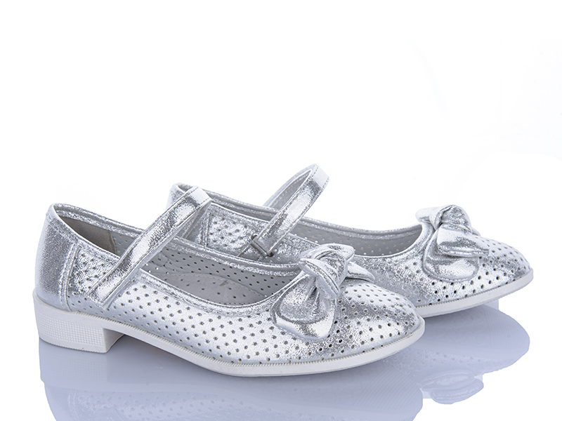 Туфли CrossOpt (31-36) D105 silver (лето)