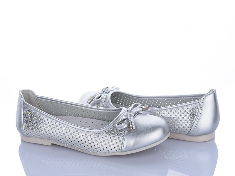 Туфли CrossOpt (31-36) D53 silver (лето)