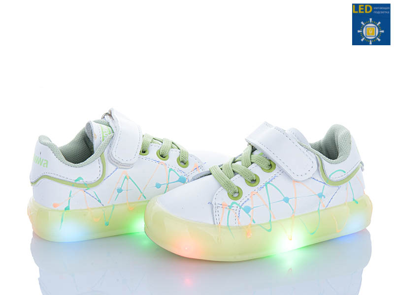 Кроссовки CrossOpt (21-25) NC57-1 green LED (деми)