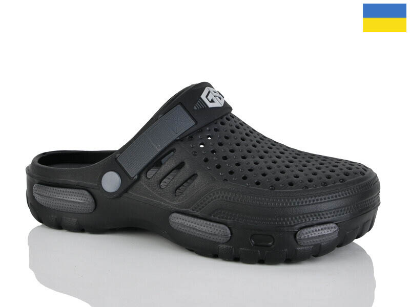 Кроксы Malibu (41-45) 6-118 чорний-графіт (лето)