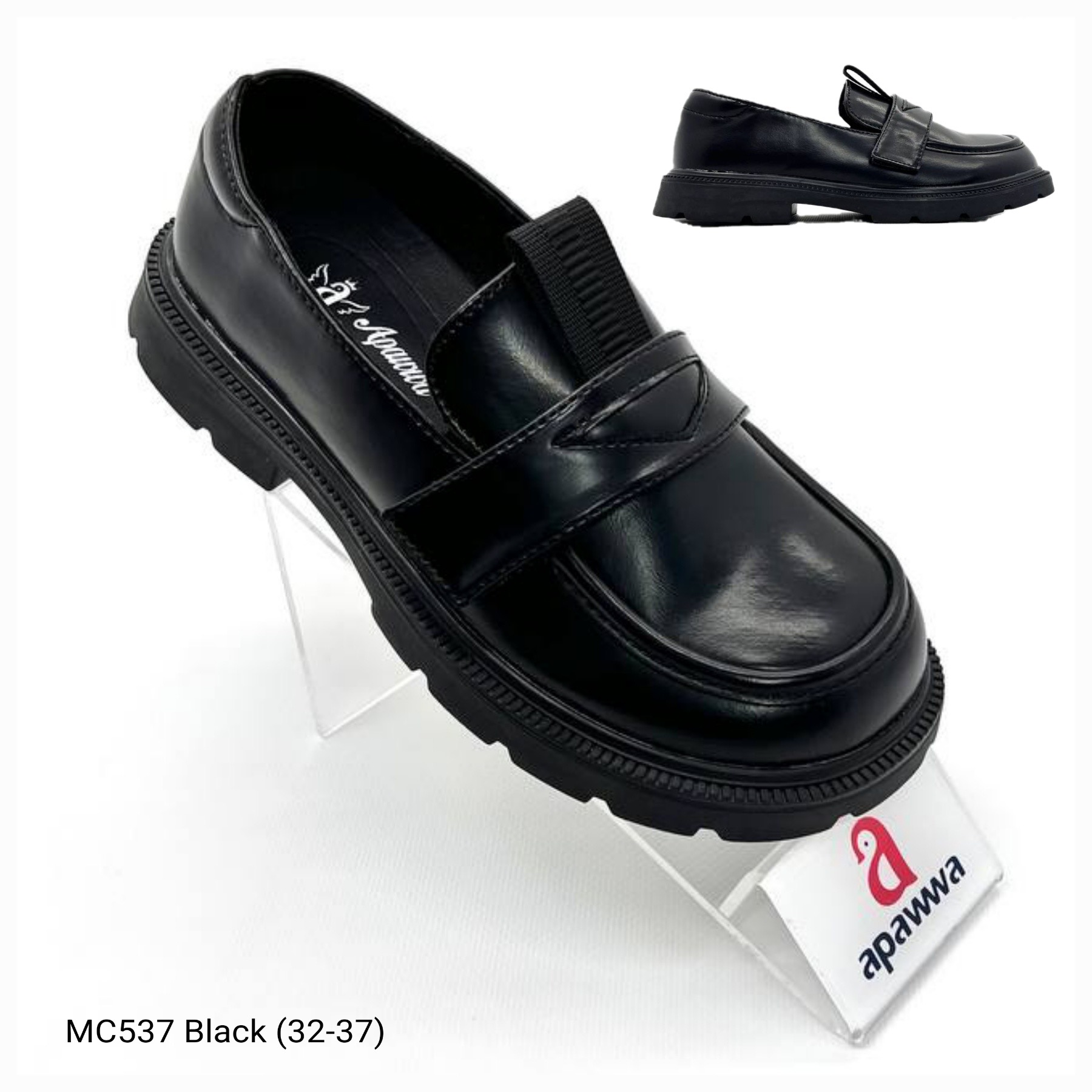 Туфли DvaClibee (32-37) ApM-MC537 black (деми)
