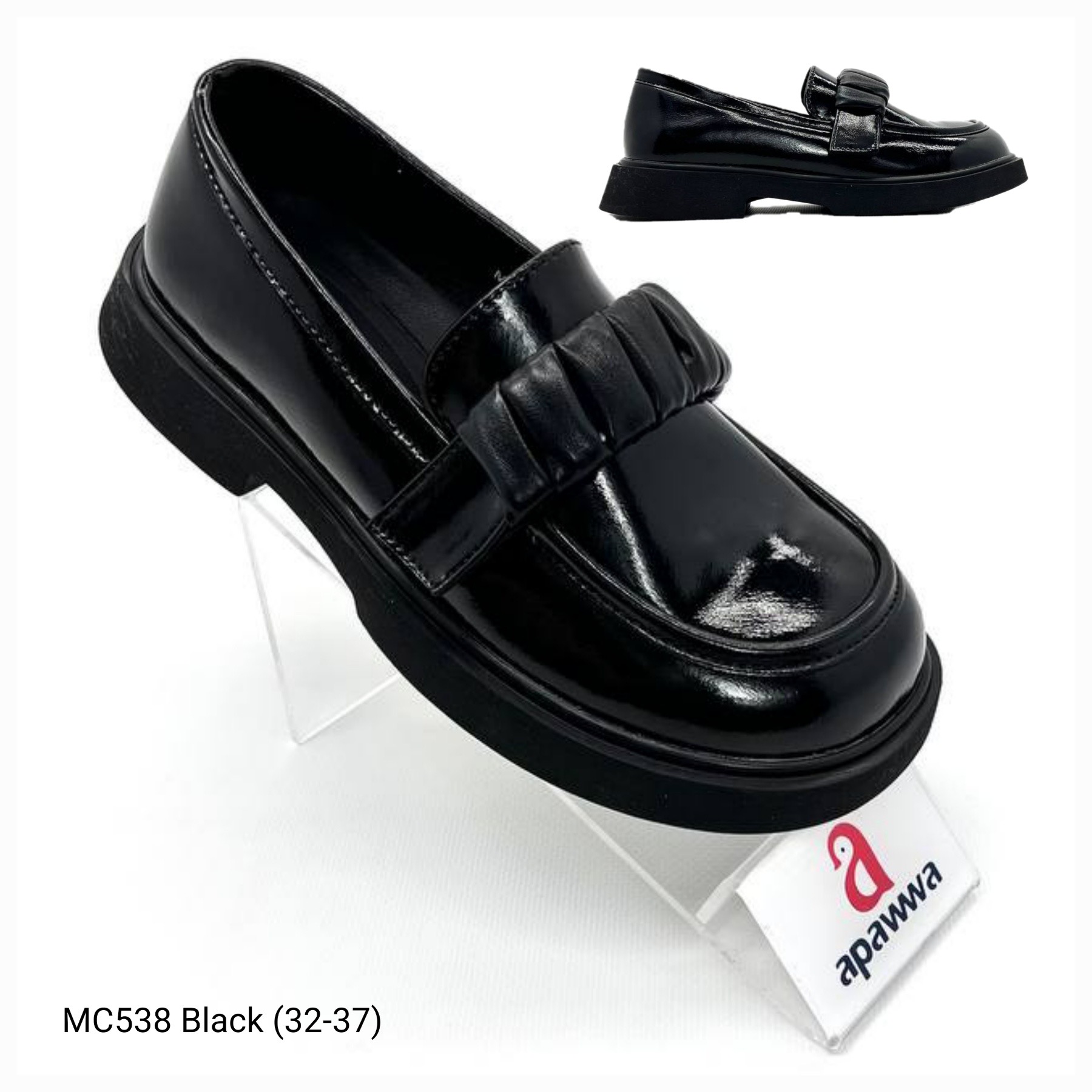 Туфли DvaClibee (32-37) ApM-MC538 black (деми)
