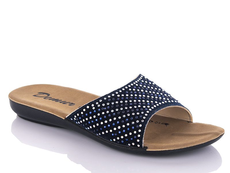 Шлепанцы DeMur (36-40) W26-3050 blue (лето)
