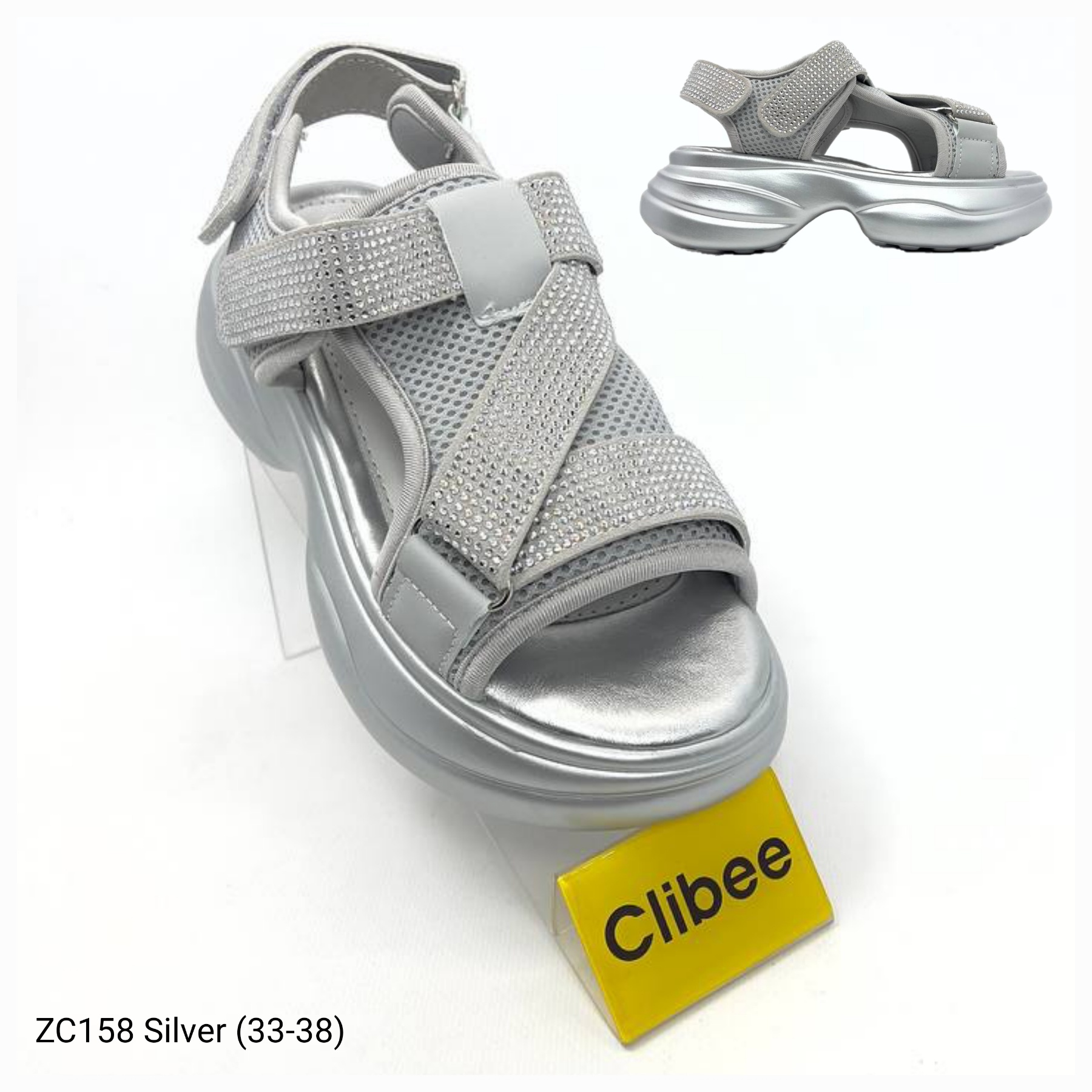 Босоножки DvaClibee (33-38) Apa-ZC158 silver (лето)