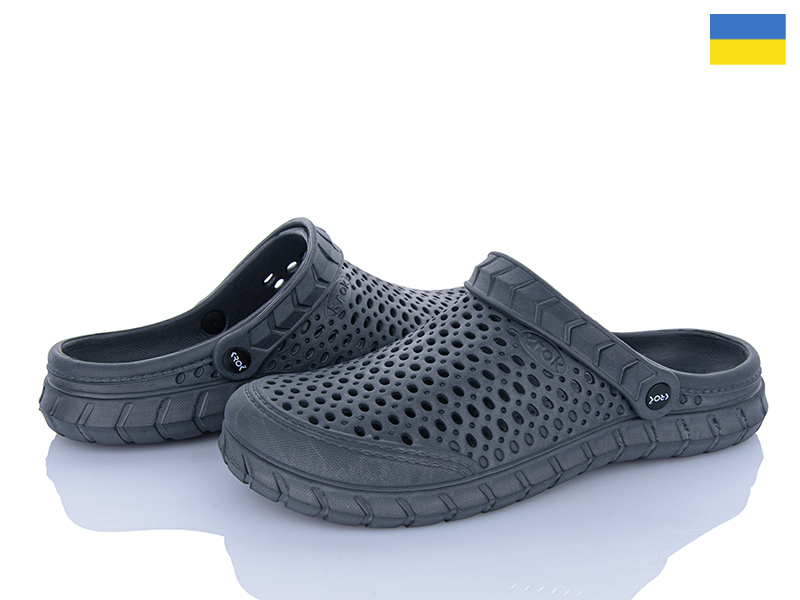 Кроксы Vladimir (36-41) Крок C62 т.сірий (лето)