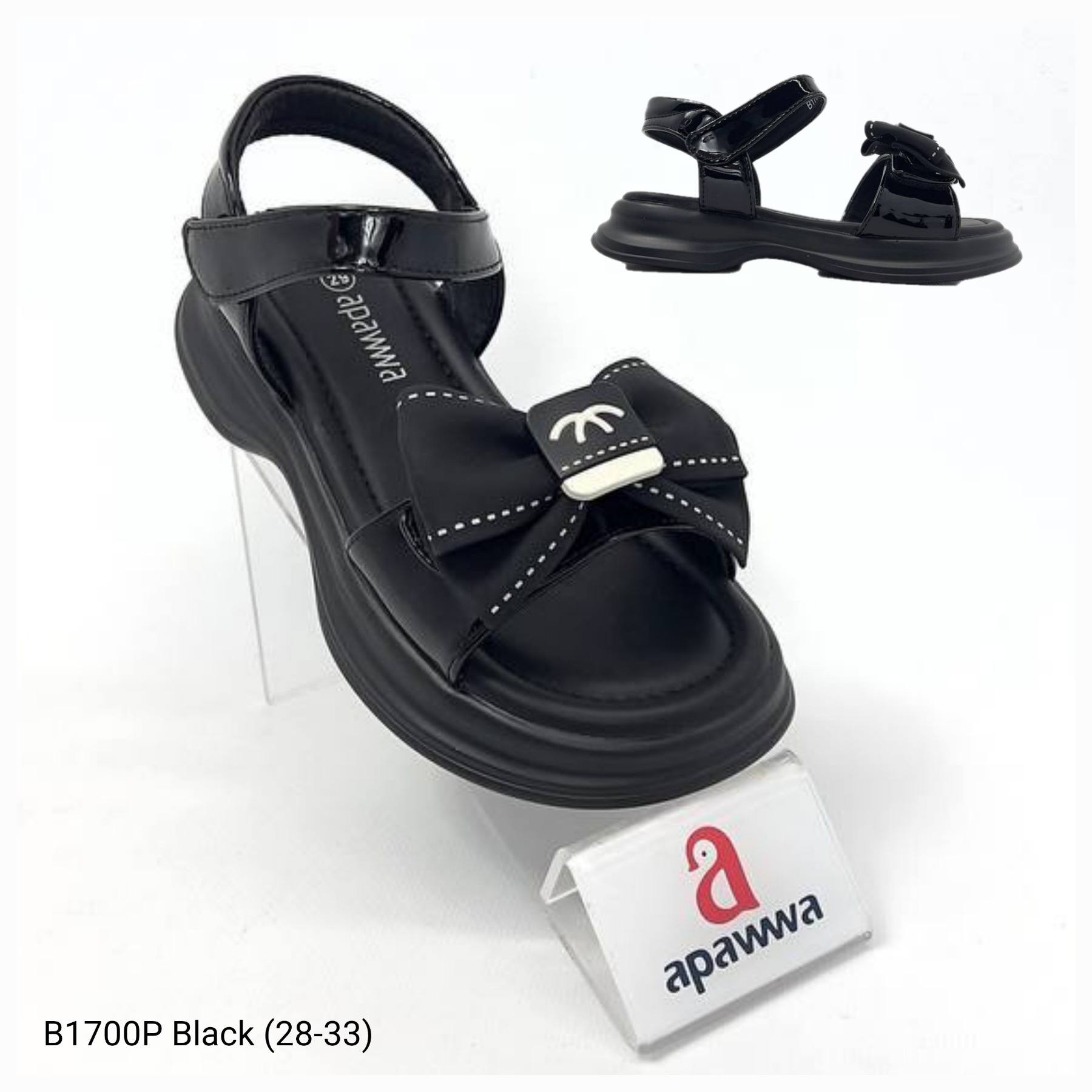 Босоножки DvaClibee (28-33) Ap-B1700P black (лето)