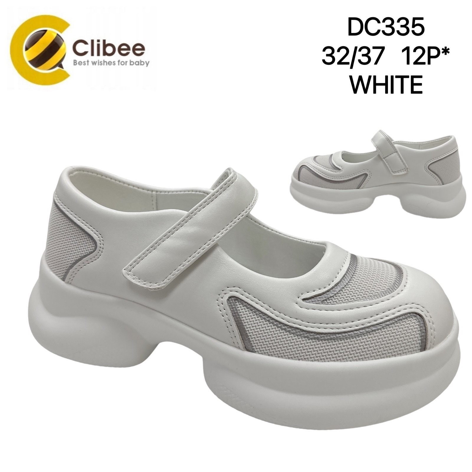 Туфли DvaClibee (32-37) Apa-DC335 white (деми)