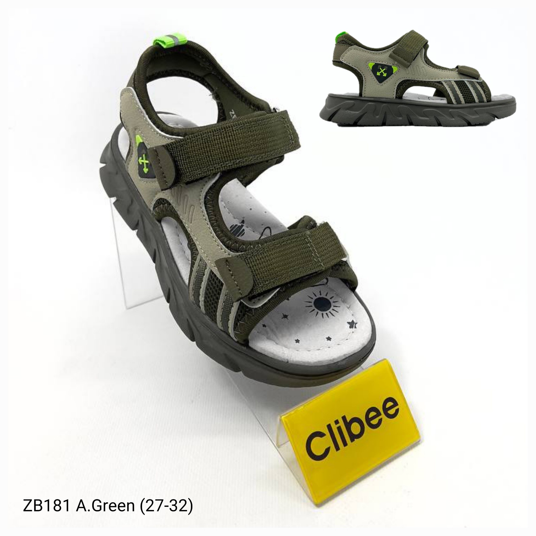 Босоножки DvaClibee (27-32) Ap-ZB181 a.green (лето)