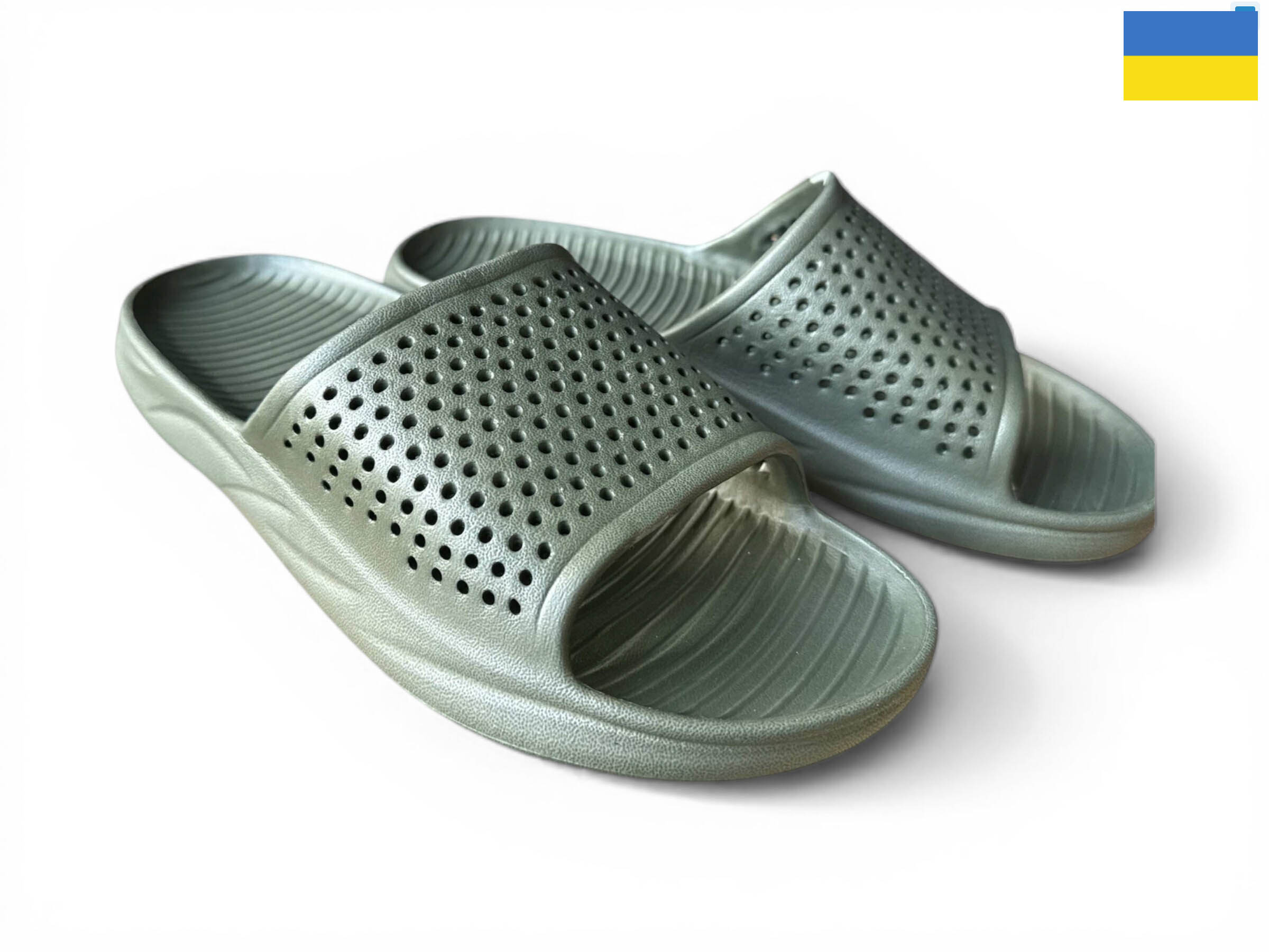 Шлепанцы Rai shoes (41-46) 409 хакі (лето)