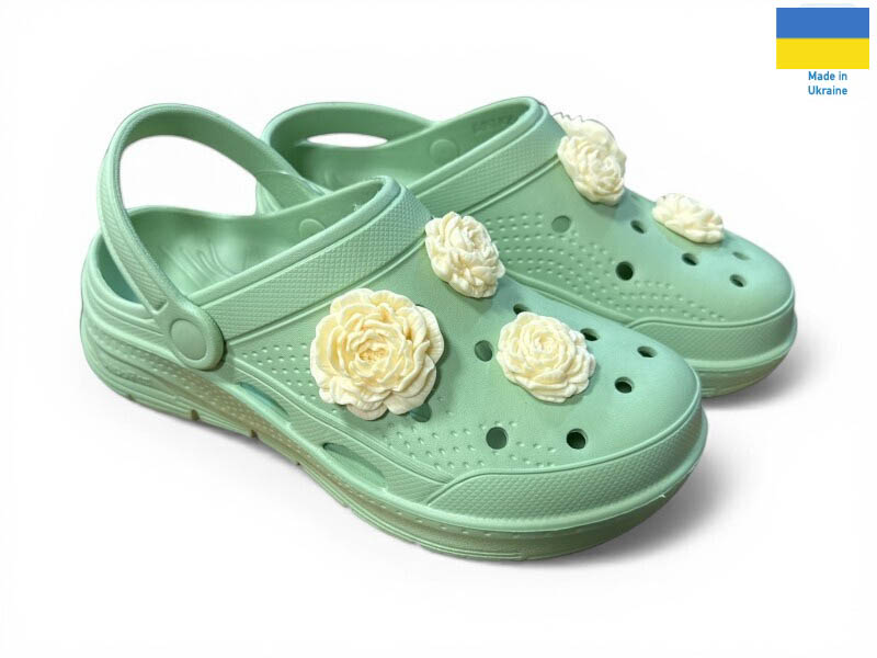 Кроксы Rai shoes (36-41) 411 фісташка (лето)