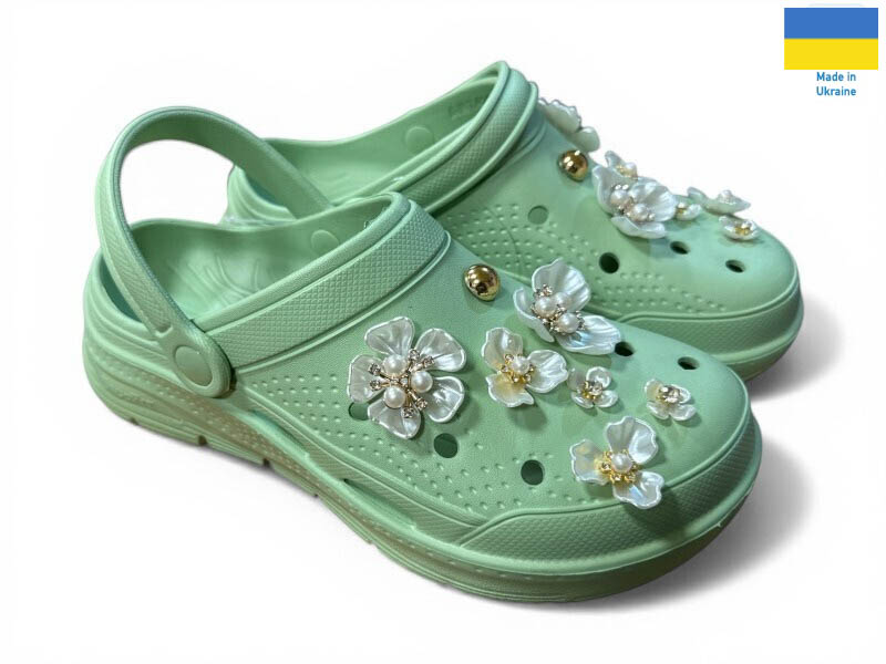 Кроксы Rai shoes (36-41) 413 фісташка (лето)
