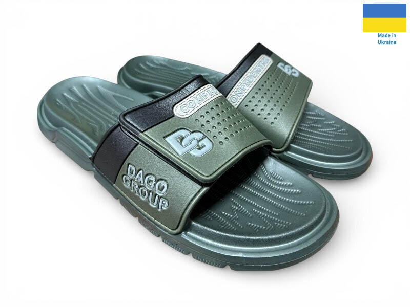 Шлепанцы Rai shoes (41-46) 704 хакі (лето)