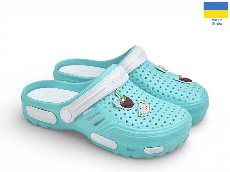 Кроксы Rai shoes (36-41) СД48 бірюза (лето)