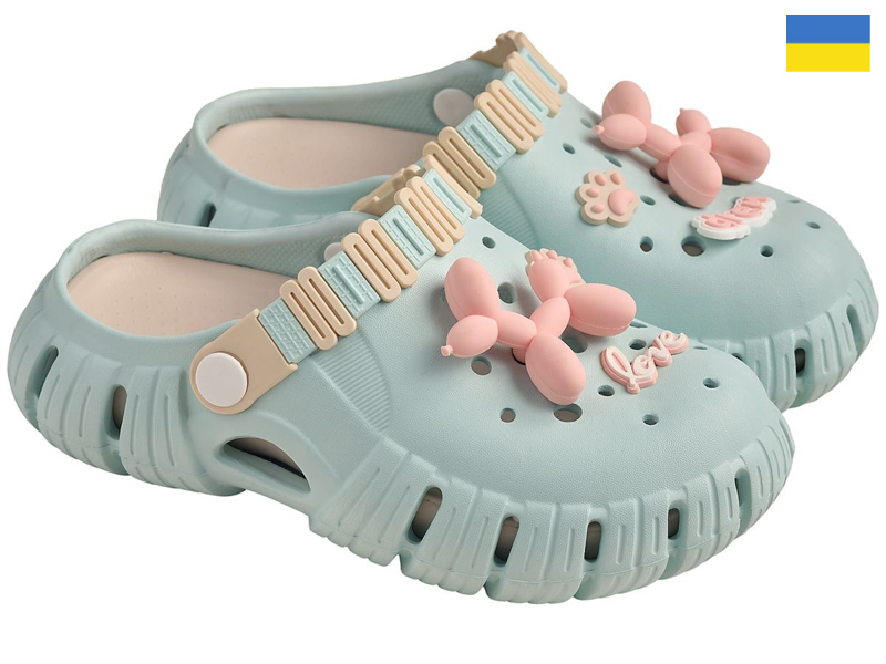 Кроксы Rai shoes (36-40) DS77 бірюзовий (лето)