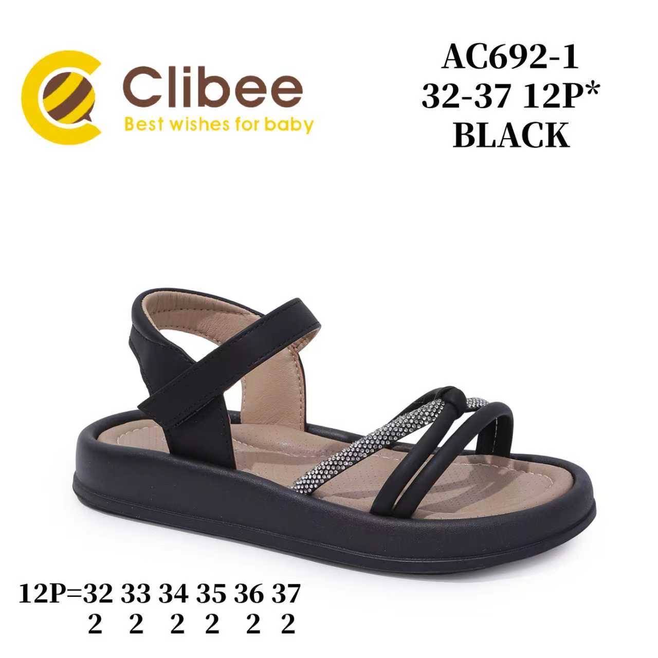 Босоножки DvaClibee (32-37) LBM-AC692-1 black (лето)