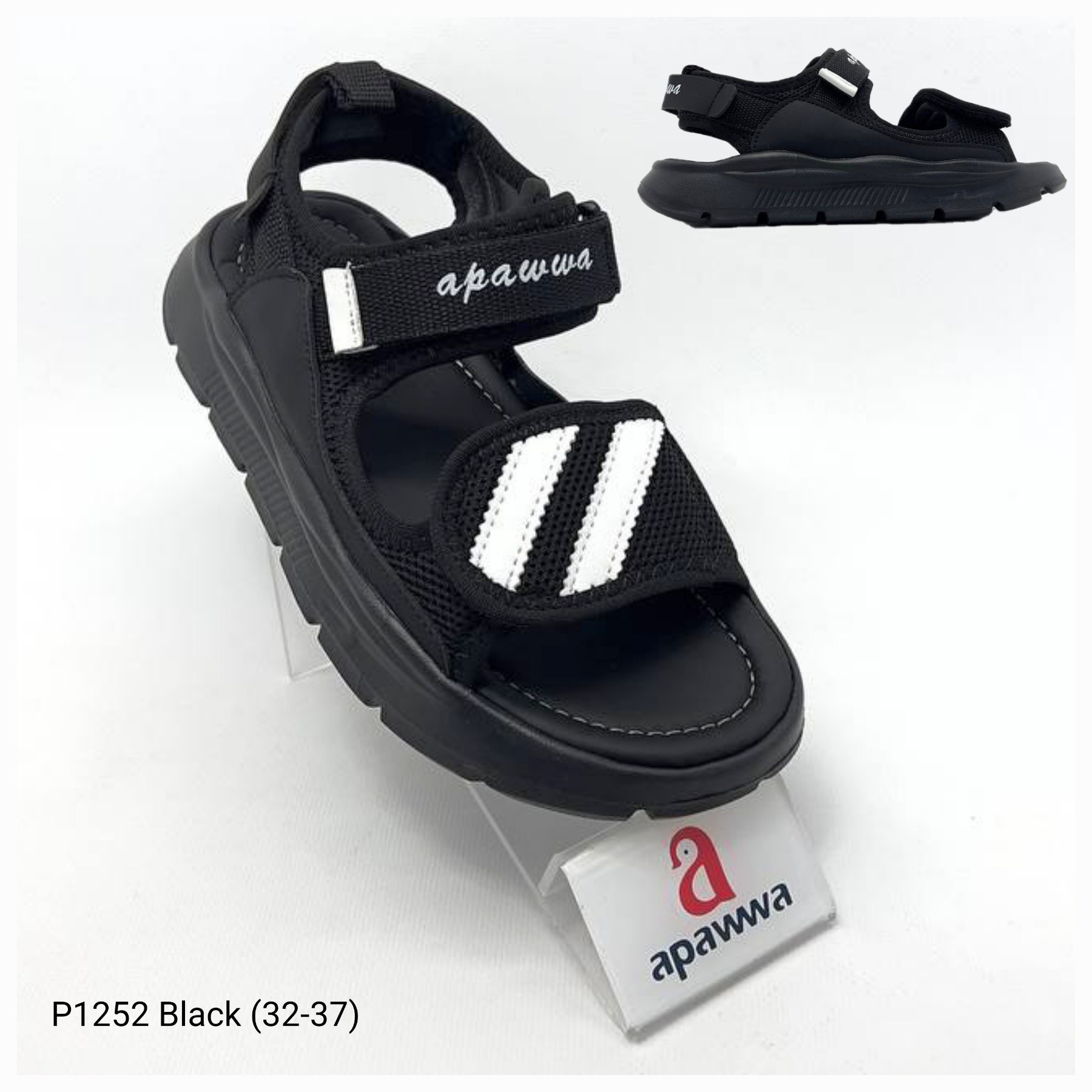 Босоножки DvaClibee (32-37) ApB-P1252 black (лето)