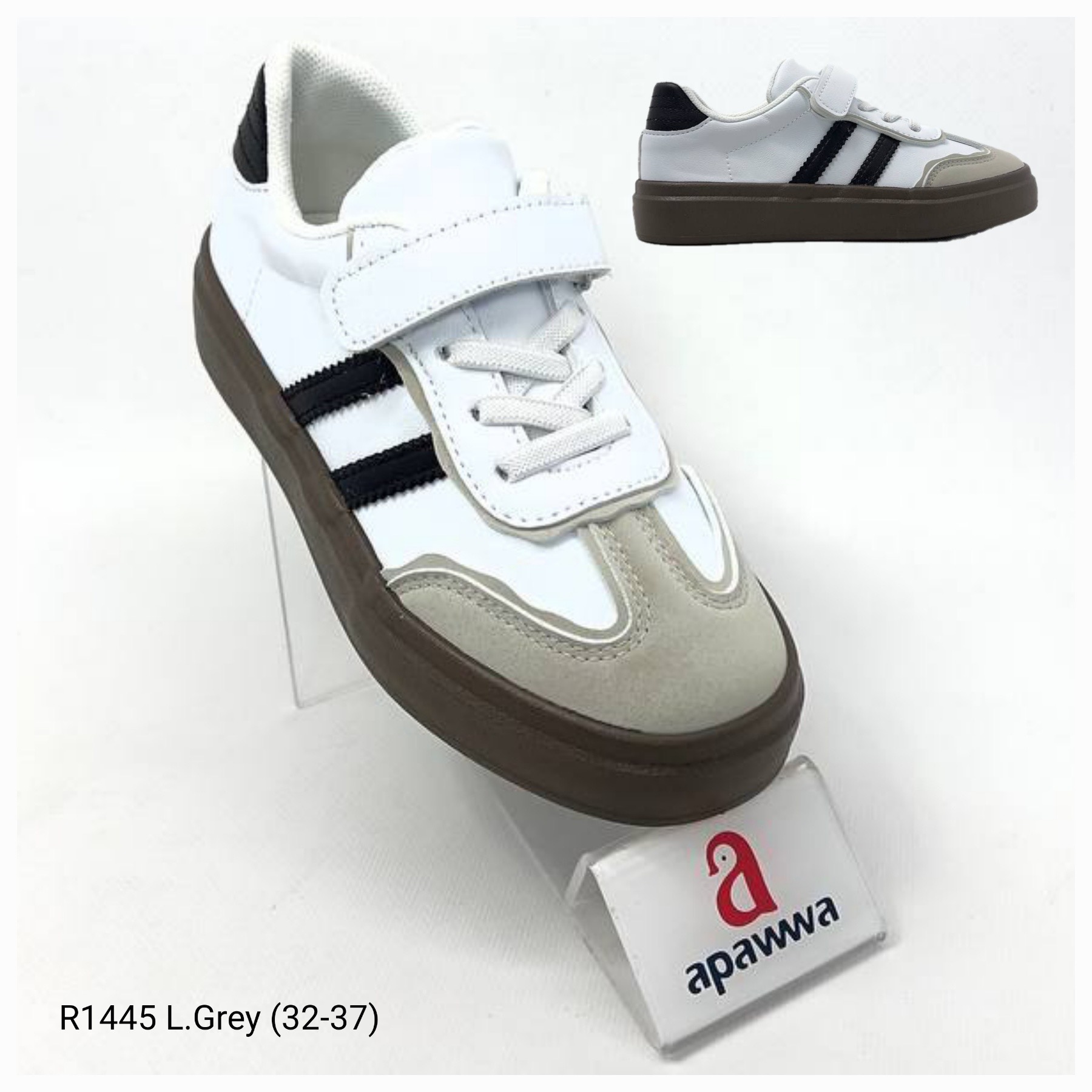 Кроссовки DvaClibee (32-37) ApB-R1445P l.grey (деми)