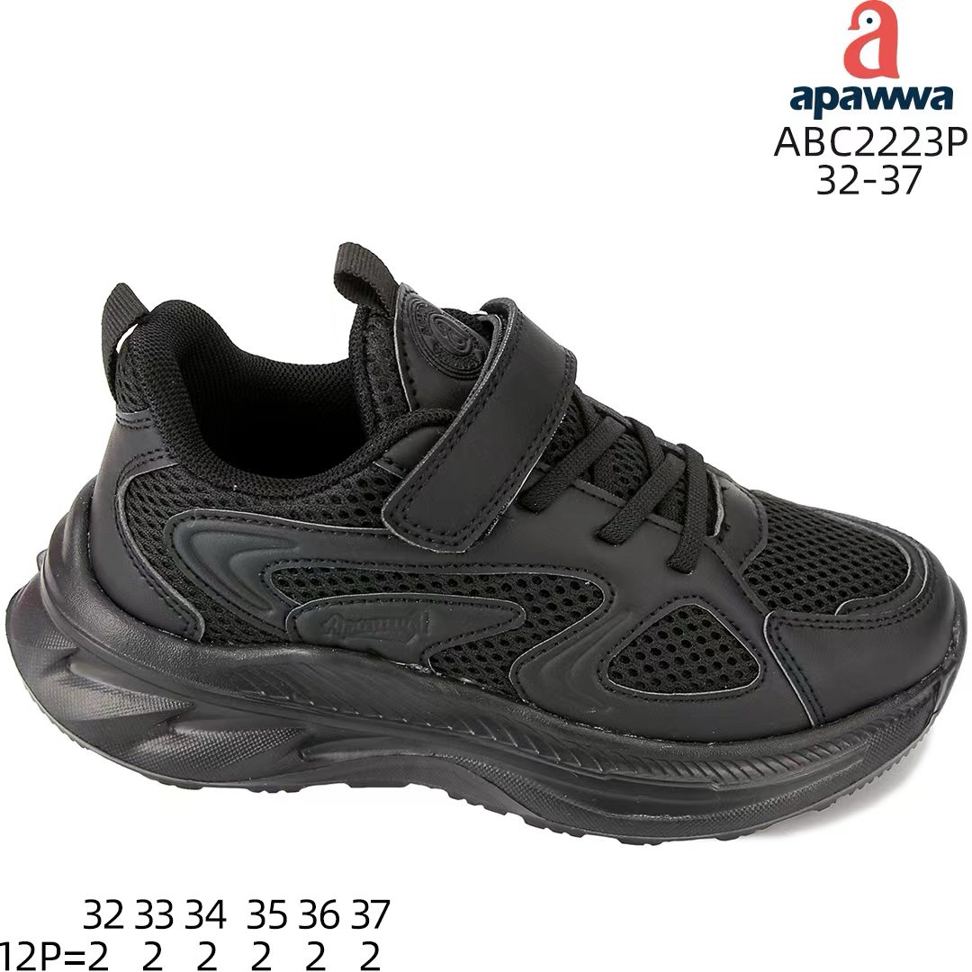 Кроссовки DvaClibee (32-37) ApM-ABC2223P black (деми)