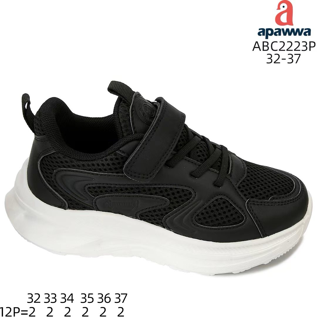 Кроссовки DvaClibee (32-37) ApM-ABC2223P black-white (деми)