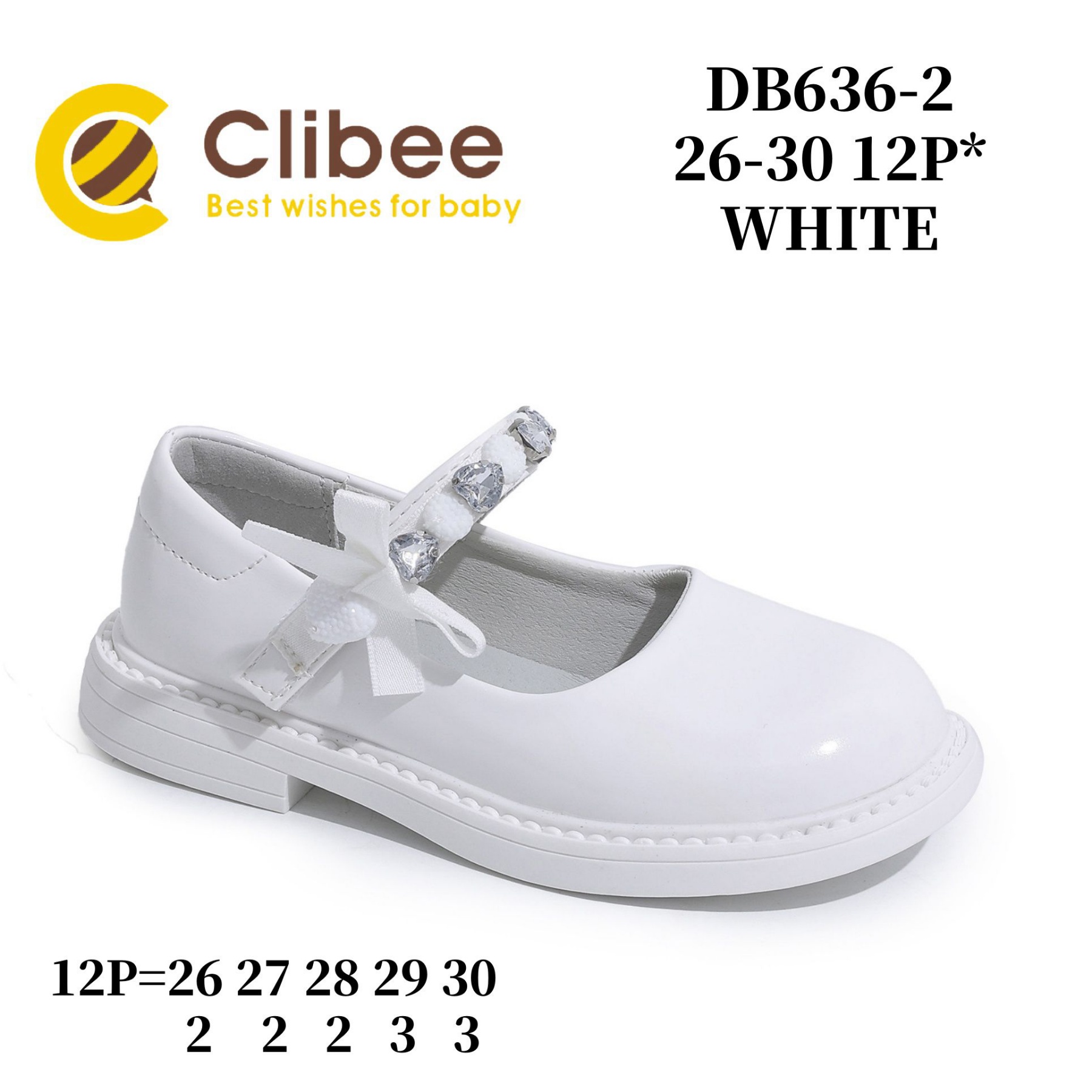 Туфли DvaClibee (26-30) ApM-DB636-2 white (деми)