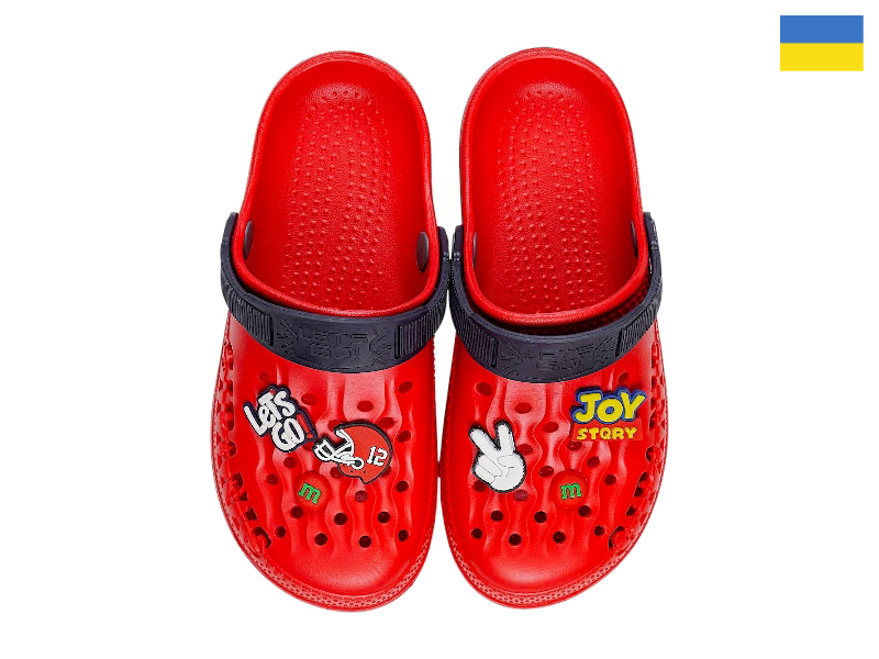 Кроксы Rai shoes (30-35) 009 червоний (лето)