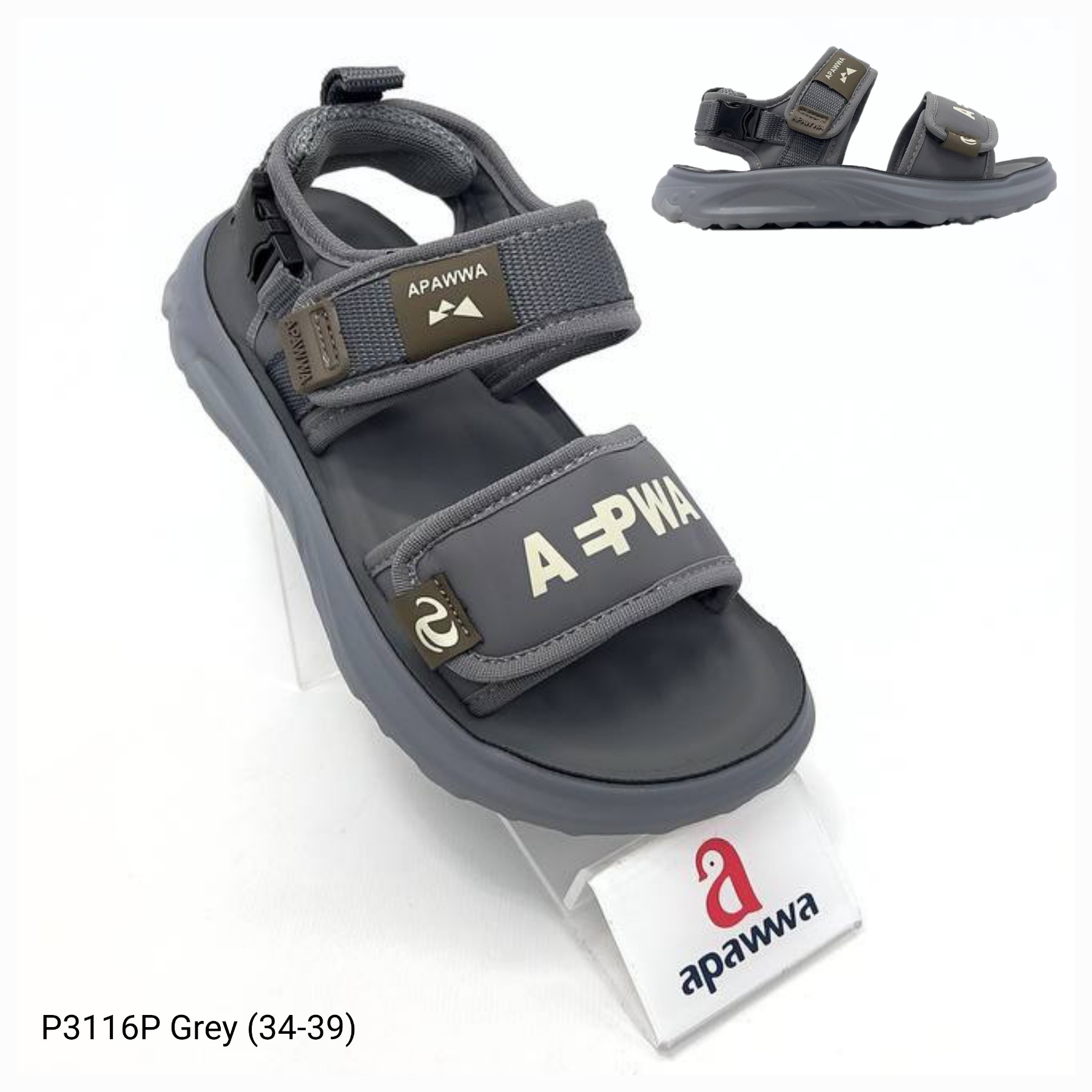 Босоножки DvaClibee (34-39) ApB-P3116P grey (лето)