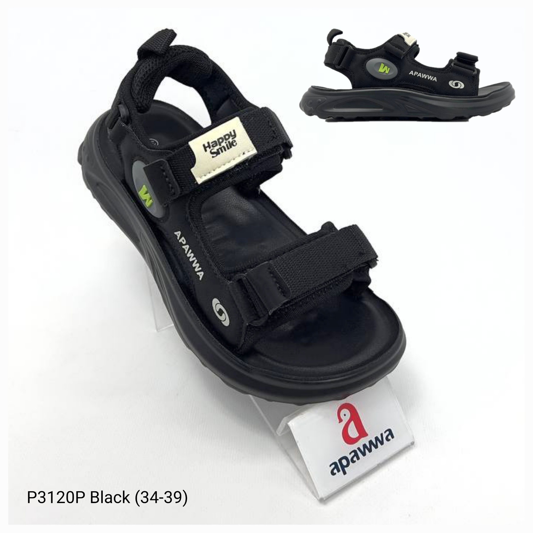 Босоножки DvaClibee (34-39) ApB-P3120P black (лето)