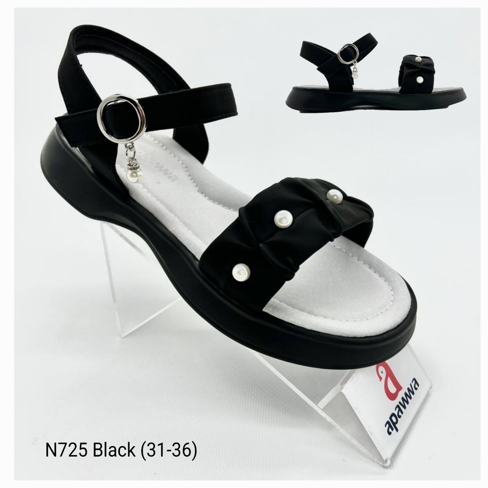 Босоножки DvaClibee (31-36) Apa-N725 black (лето)