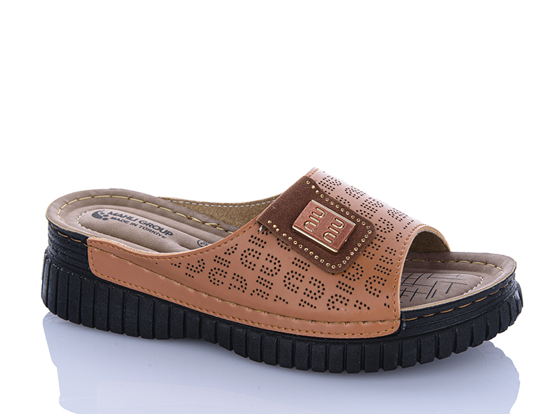 Шлепанцы Sali One (37-41) 208-86 коричневий (лето)