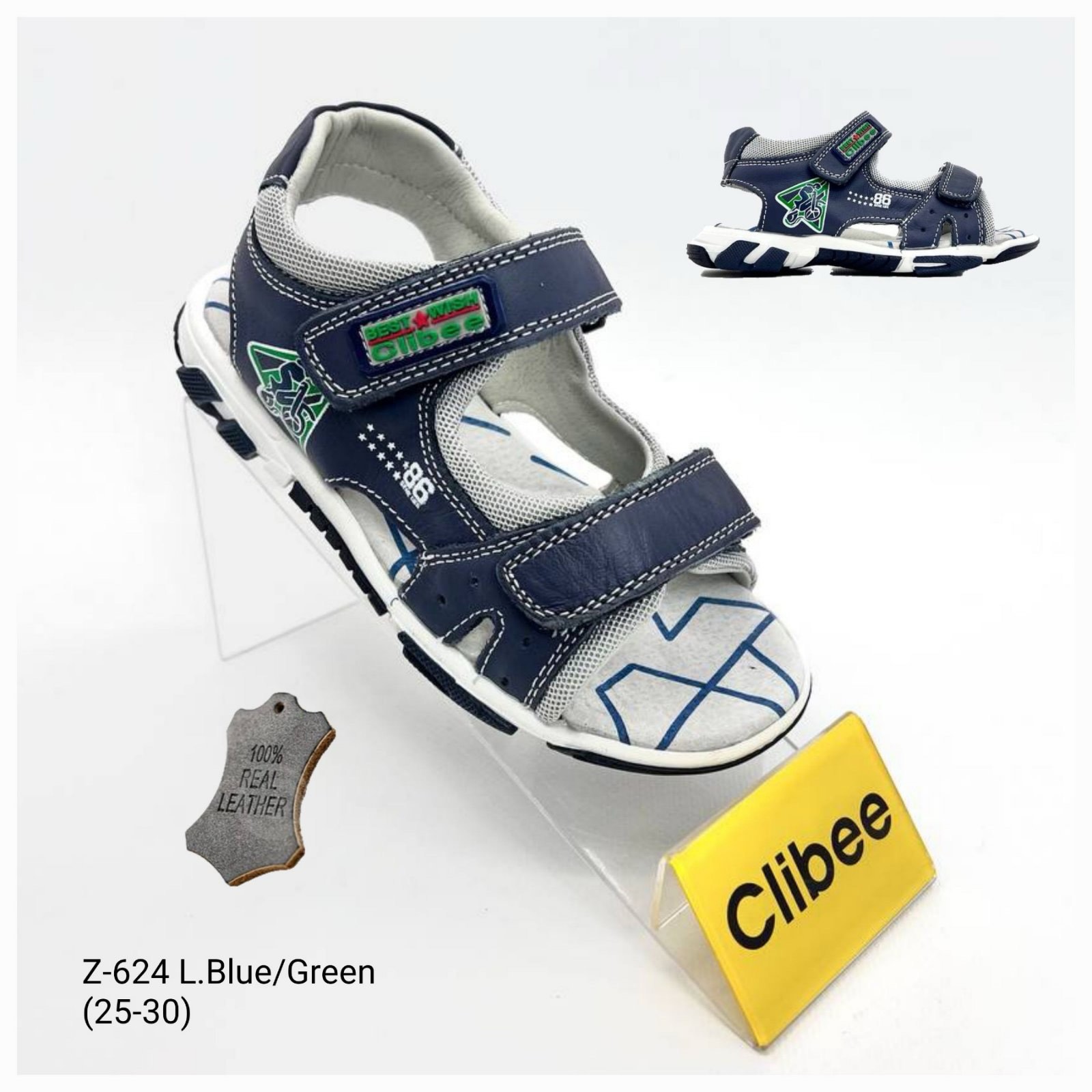 Босоножки DvaClibee (25-30) Ap-Z624 l.blue-green (лето)