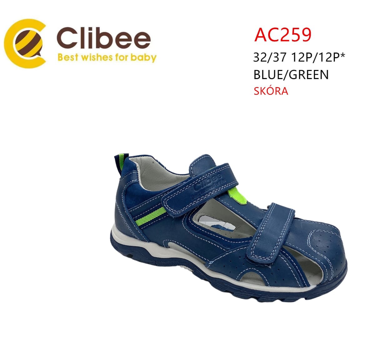 Босоножки DvaClibee (32-37) Ap-AC259 blue-green (лето)