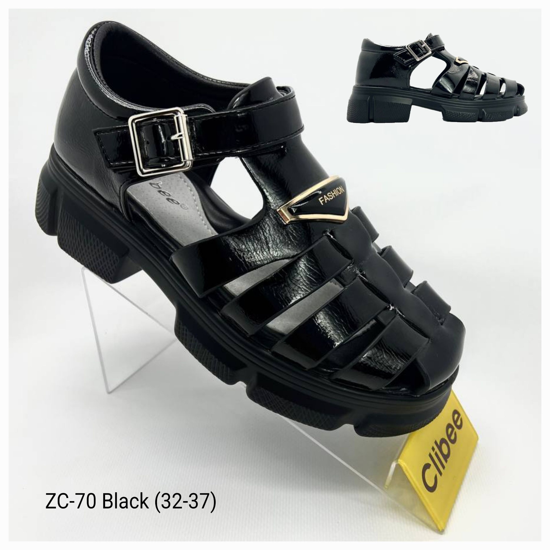 Босоножки DvaClibee (32-37) Ap-ZC70 black (лето)