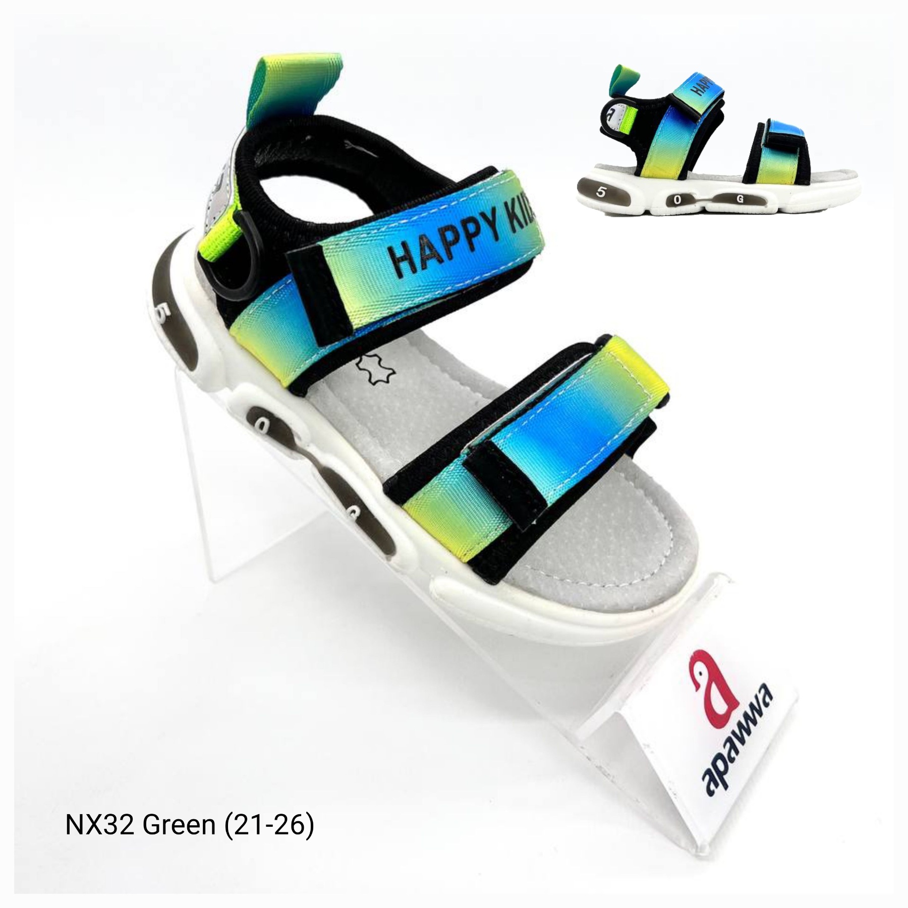 Босоножки DvaClibee (21-26) Ap-NX32 green (лето)
