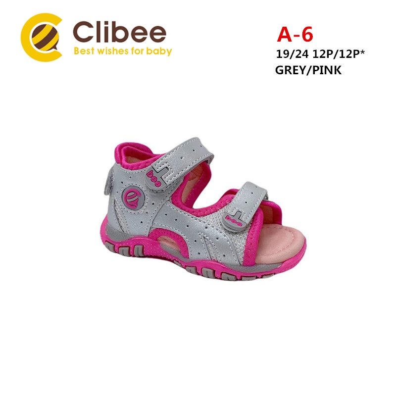 Босоножки DvaClibee (19-24) Ap-A6 grey-pink (лето)