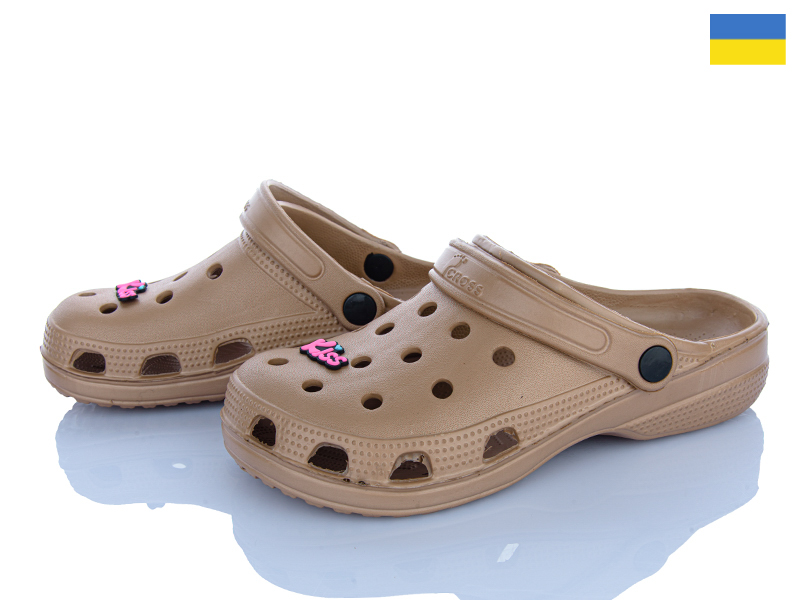Кроксы Vladimir (36-41) Cross 018 кофе (лето)