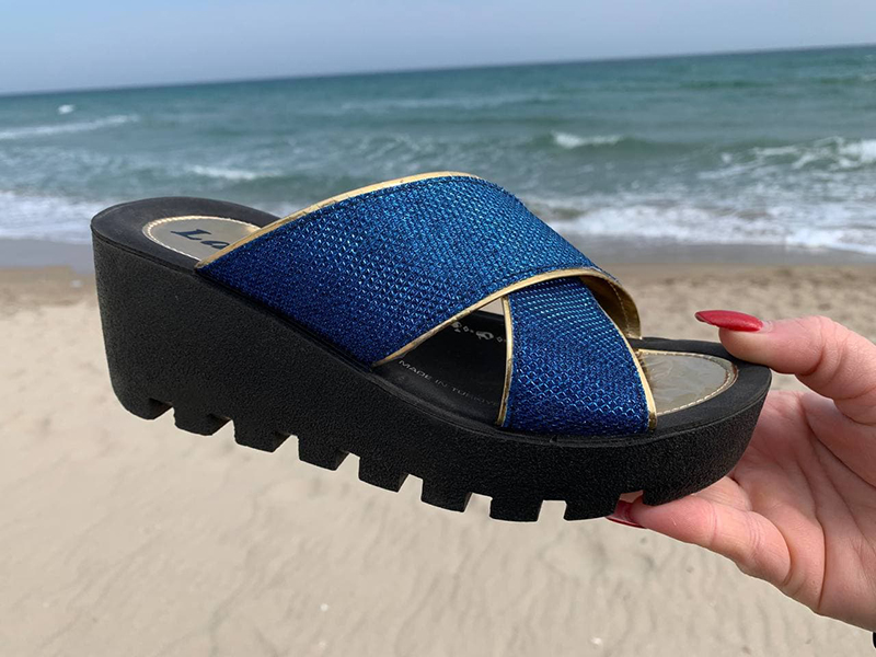 Шлепанцы Gurkem (36-40) W26-W777 blue-gold (лето)