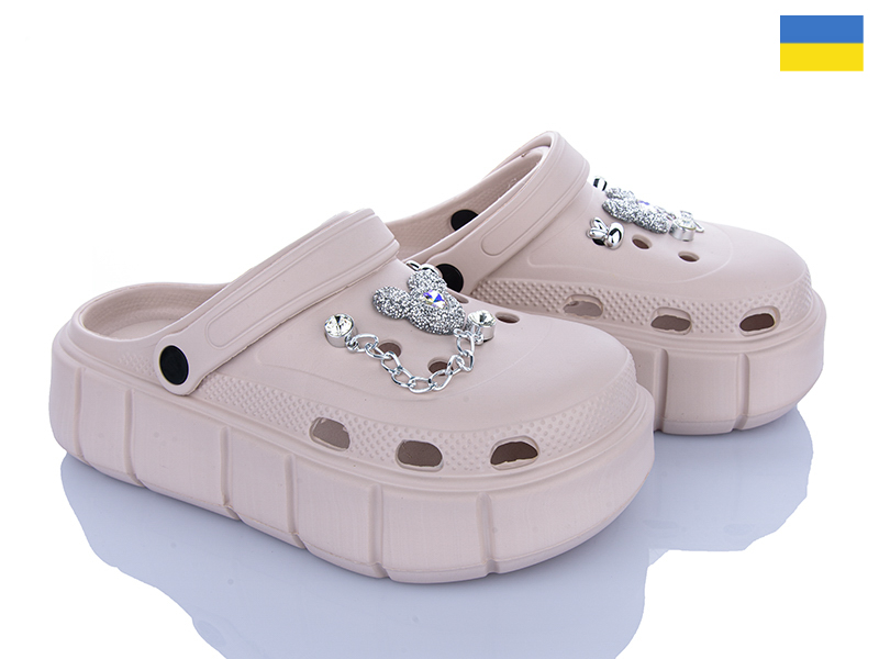 Кроксы Roks (36-40) 152-451 бежевий (лето)