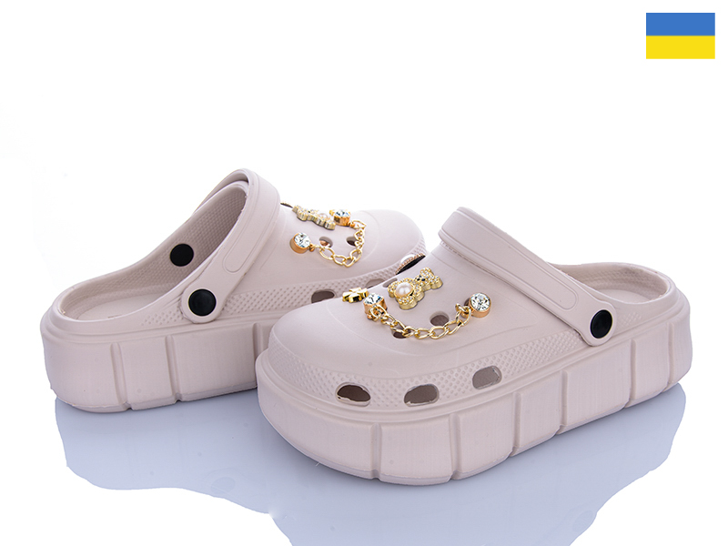 Кроксы Roks (36-40) 152-581 бежевий (лето)