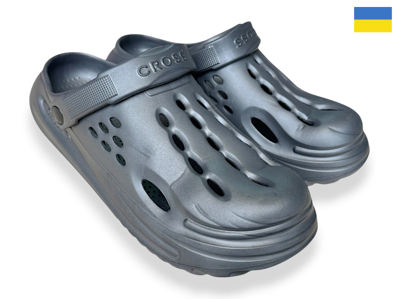 Кроксы Rai shoes (36-41) 026 сірий (лето)