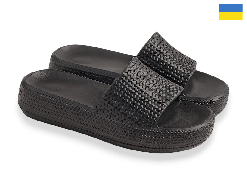 Шлепанцы Rai shoes (36-41) ДС78 чорний (лето)