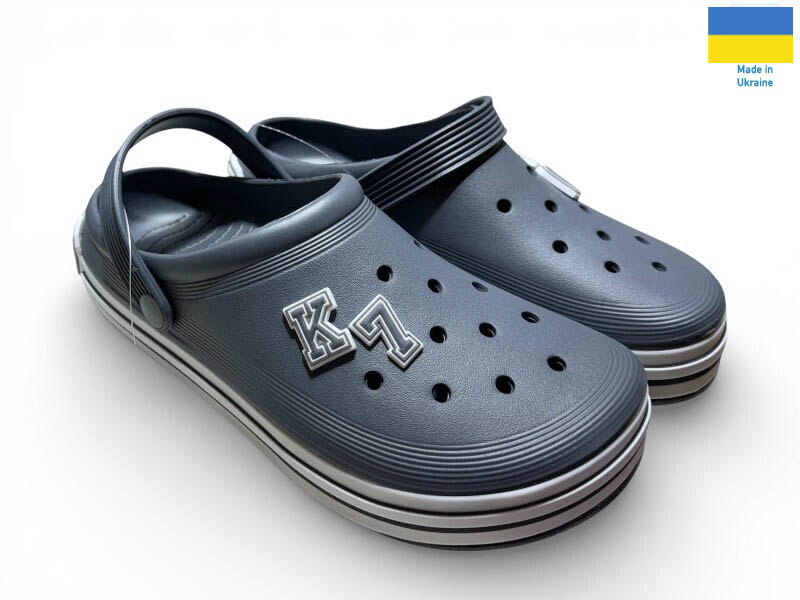 Кроксы Rai shoes (37-41) 601 сірий (лето)