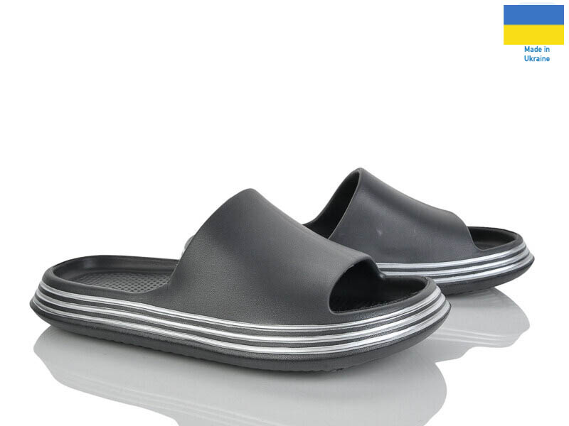 Шлепанцы Rai shoes (41-45) E236 графіт (лето)