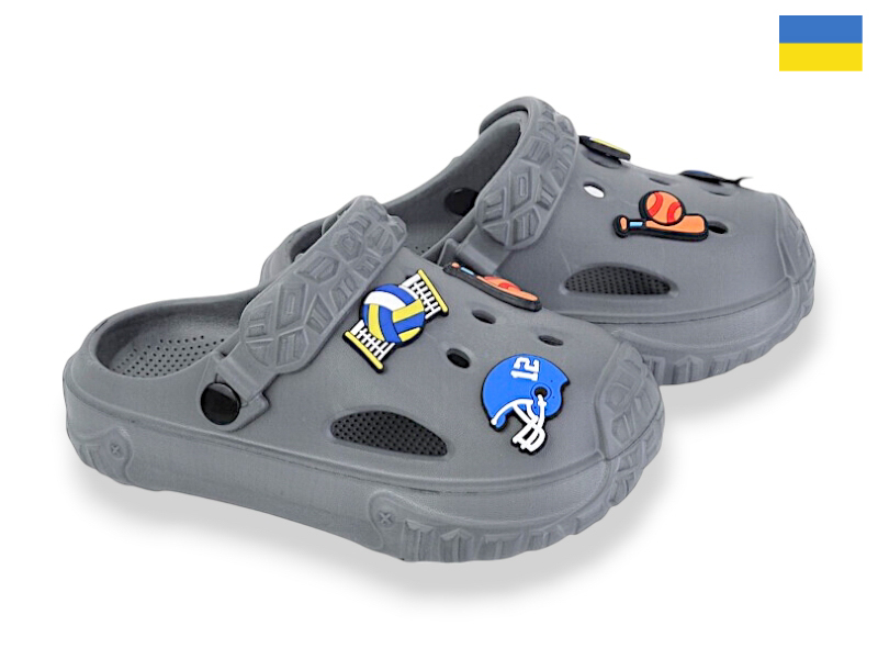 Кроксы Rai shoes (24-35) 3001 сірий (лето)