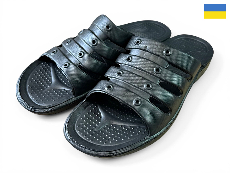 Шлепанцы Rai shoes (40-45) Еко чорний (лето)