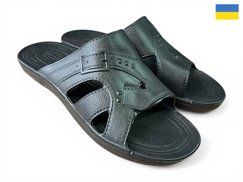 Шлепанцы Rai shoes (40-45) Пряжка чорний (лето)