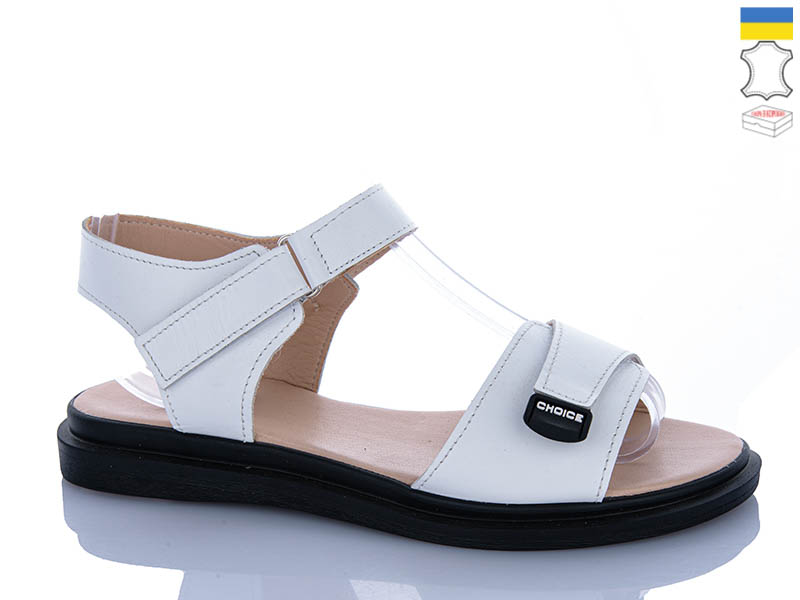 Босоножки Sali (37-41) 702 білий чор-п. (лето)