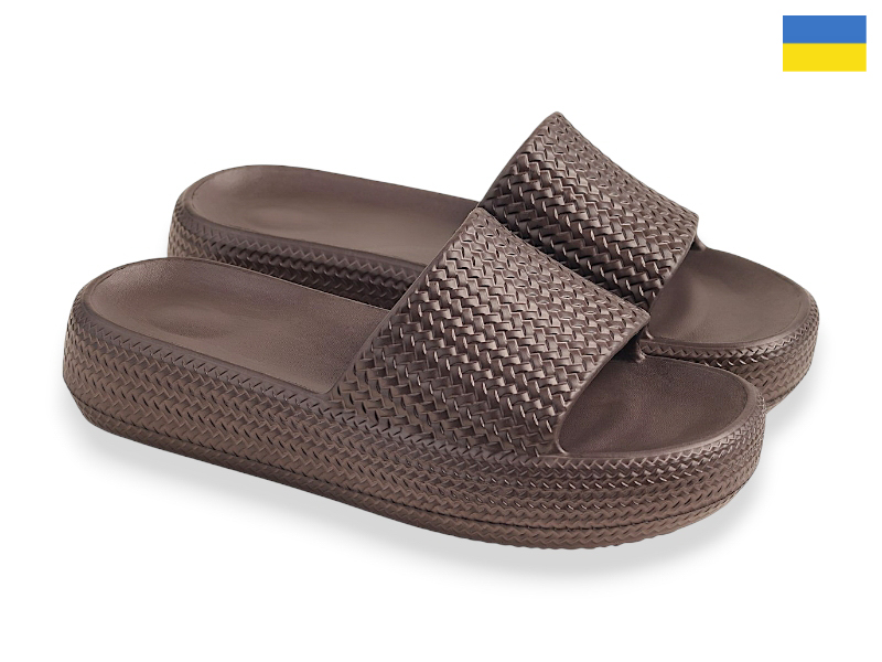 Шлепанцы Rai shoes (36-41) ДС78 шоколад (лето)