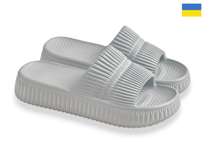 Шлепанцы Rai shoes (36-41) ДС79 сірий-блакитний (лето)