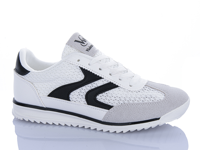 Кроссовки Violeta (36-41) 2028-1 white-black (лето)